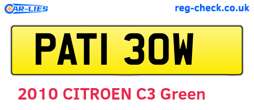 PAT130W are the vehicle registration plates.