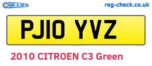 PJ10YVZ are the vehicle registration plates.