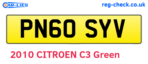 PN60SYV are the vehicle registration plates.