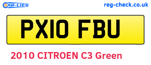 PX10FBU are the vehicle registration plates.
