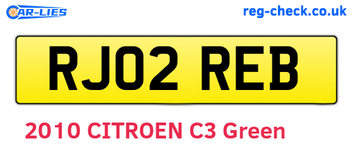 RJ02REB are the vehicle registration plates.