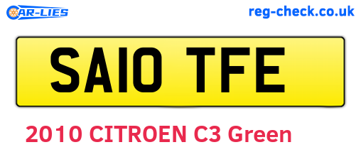 SA10TFE are the vehicle registration plates.