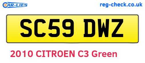 SC59DWZ are the vehicle registration plates.