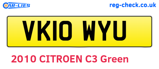 VK10WYU are the vehicle registration plates.