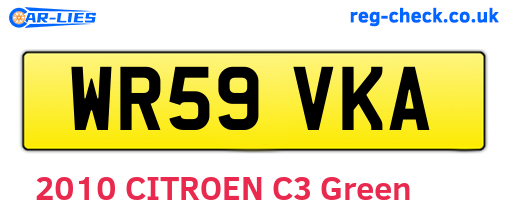 WR59VKA are the vehicle registration plates.