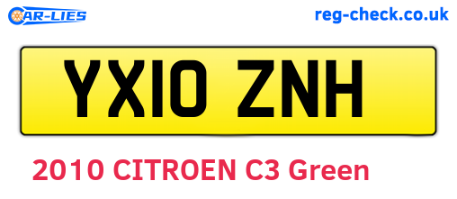YX10ZNH are the vehicle registration plates.