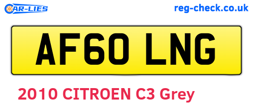 AF60LNG are the vehicle registration plates.