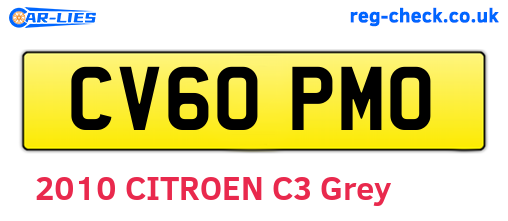CV60PMO are the vehicle registration plates.