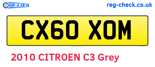 CX60XOM are the vehicle registration plates.
