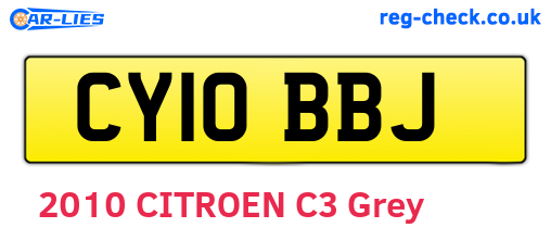 CY10BBJ are the vehicle registration plates.
