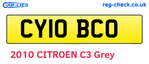 CY10BCO are the vehicle registration plates.