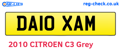 DA10XAM are the vehicle registration plates.