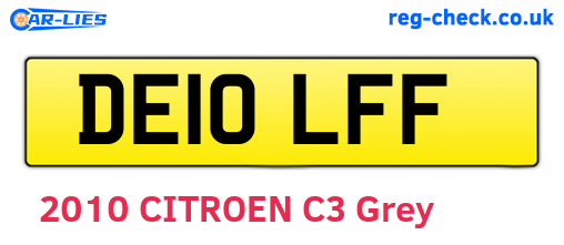 DE10LFF are the vehicle registration plates.
