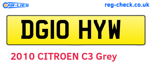 DG10HYW are the vehicle registration plates.