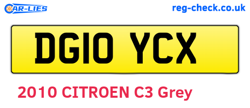 DG10YCX are the vehicle registration plates.