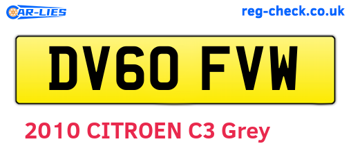 DV60FVW are the vehicle registration plates.