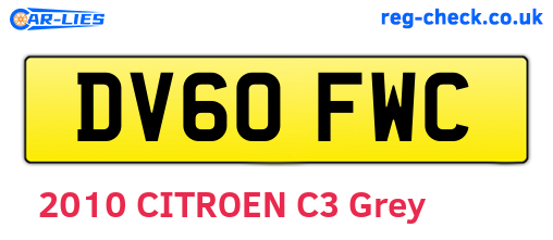 DV60FWC are the vehicle registration plates.