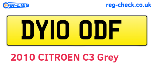 DY10ODF are the vehicle registration plates.