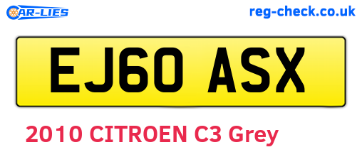 EJ60ASX are the vehicle registration plates.