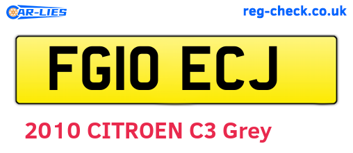 FG10ECJ are the vehicle registration plates.