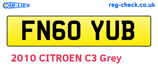 FN60YUB are the vehicle registration plates.