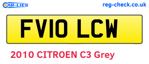 FV10LCW are the vehicle registration plates.