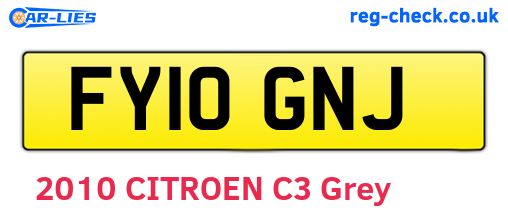 FY10GNJ are the vehicle registration plates.