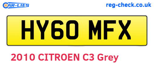 HY60MFX are the vehicle registration plates.