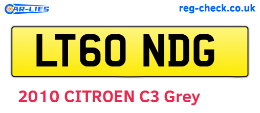 LT60NDG are the vehicle registration plates.