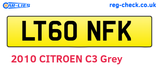 LT60NFK are the vehicle registration plates.