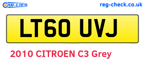 LT60UVJ are the vehicle registration plates.