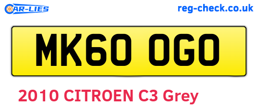 MK60OGO are the vehicle registration plates.