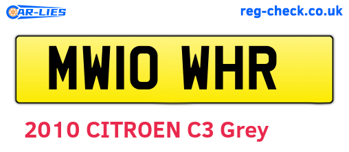 MW10WHR are the vehicle registration plates.