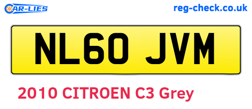 NL60JVM are the vehicle registration plates.