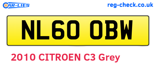 NL60OBW are the vehicle registration plates.