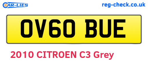 OV60BUE are the vehicle registration plates.