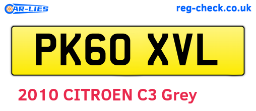 PK60XVL are the vehicle registration plates.