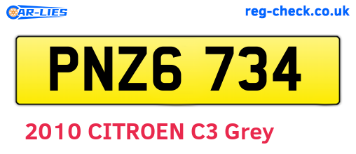 PNZ6734 are the vehicle registration plates.