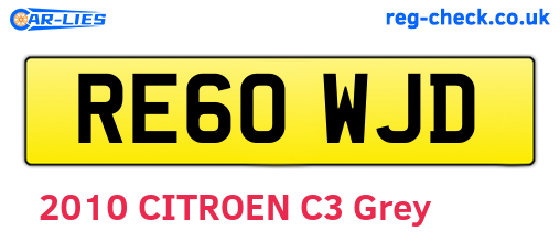 RE60WJD are the vehicle registration plates.