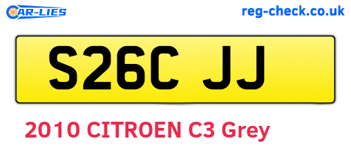 S26CJJ are the vehicle registration plates.