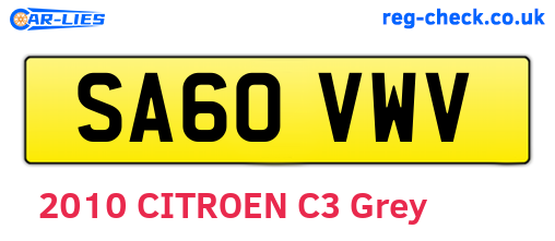SA60VWV are the vehicle registration plates.