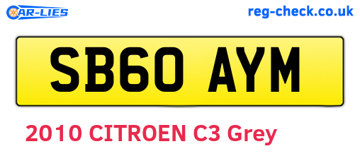 SB60AYM are the vehicle registration plates.