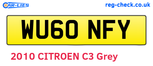 WU60NFY are the vehicle registration plates.