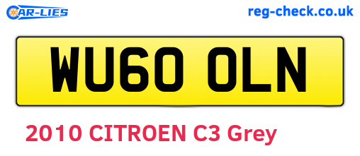 WU60OLN are the vehicle registration plates.