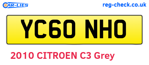 YC60NHO are the vehicle registration plates.