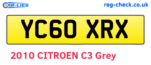 YC60XRX are the vehicle registration plates.