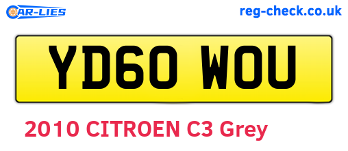 YD60WOU are the vehicle registration plates.