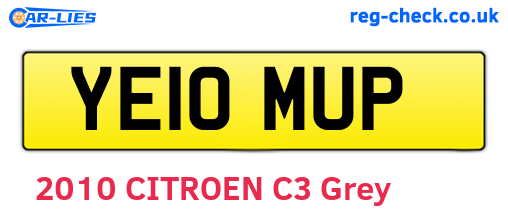YE10MUP are the vehicle registration plates.