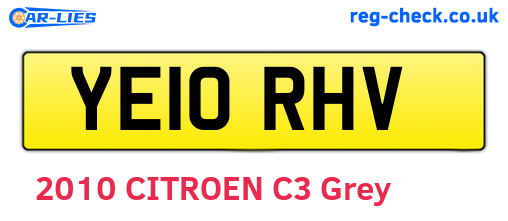 YE10RHV are the vehicle registration plates.