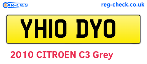 YH10DYO are the vehicle registration plates.